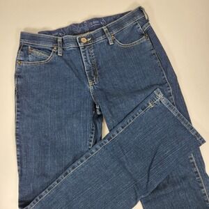 Wrangler Q Baby Jeans Women Size 11/12 x 36 Blue Stretch Straight WRJ30BN